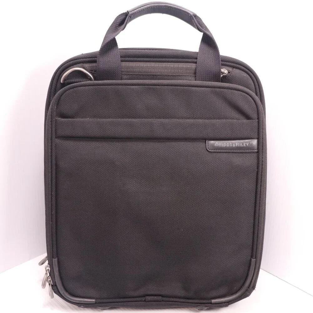 BRIGGS & RILEY 07-BB107 VERTICAL BLACK NYLON LAPTOP BRIEFCASE BAG Travel